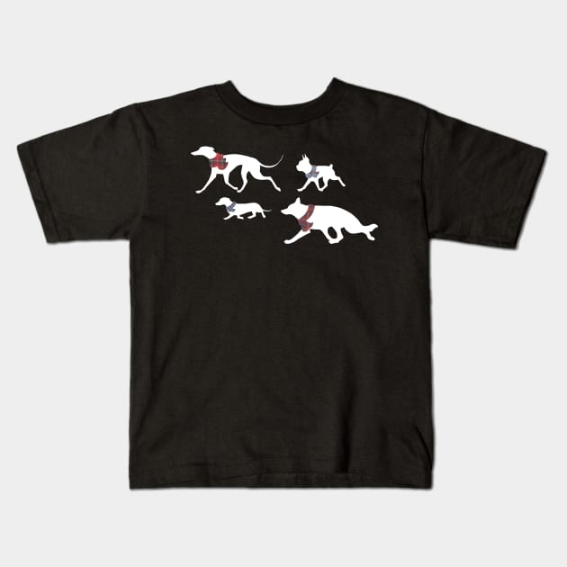 Winter hounds Kids T-Shirt by rsutton